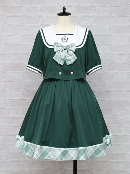 Chouchou Check セットアップ風セーラーワンピース Chouchou Check セットアップ風セーラーワンピース