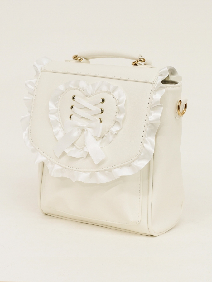 Heart Frill Lace-up Bag