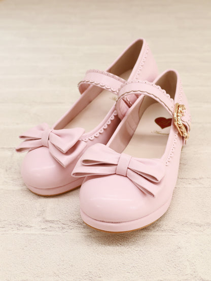 リボン付スカラップパンプス