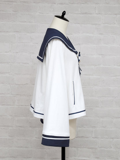 Marchen Marine セーラーポンチョパーカー