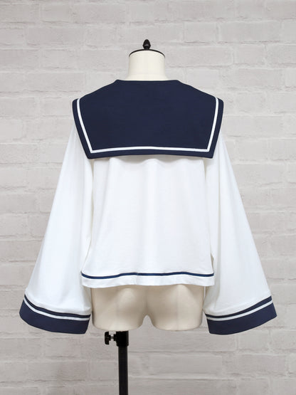 Marchen Marine セーラーポンチョパーカー