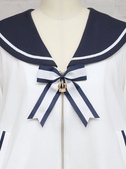 Marchen Marine セーラーポンチョパーカー