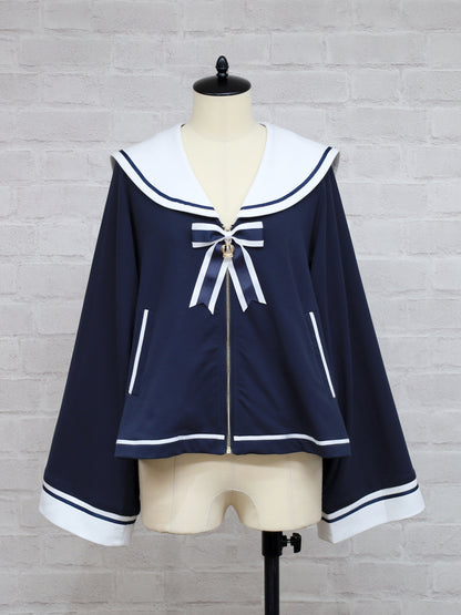 Marchen Marine セーラーポンチョパーカー