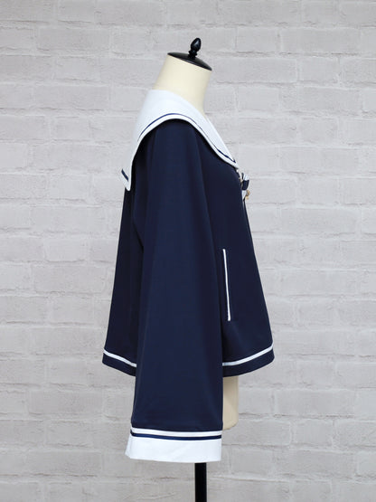 Marchen Marine セーラーポンチョパーカー
