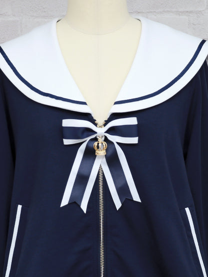 Marchen Marine セーラーポンチョパーカー