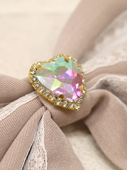 Girly Heart ビジュー付リボンブローチ