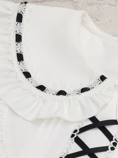 Chērie Lace レースアップブラウス