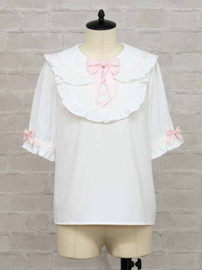Chērie Lace レースアップブラウス